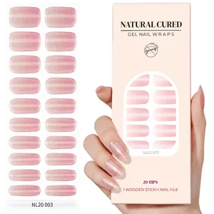 Esmaltes de Uñas en Gel de Calidad Profesional, Resistentes al Agua, Sin Necesidad de Lámpara UV, Secado Rápido, con Brillo, 20 Tiras, Diseño Ojo de Gato, Gel Natural Curado - Product Image 3