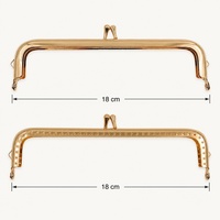Deepeel XP402 18cm Cadre de sac à main en métal avec fermoir Kiss Lock et poignée pour la confection de sacs à main DIY, accessoires de couture et de bricolage, pièce de rechange