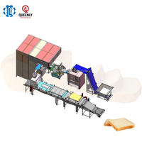 Chaîne de production de pain de mie et de pain long commercial, machine automatique motorisée en acier inoxydable 304, 1500 pièces/heure pour boulangerie
