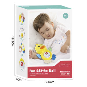 Кукла Успокаивающая со звуком и светом, мягкая мультяшная кукла-утка, электрическая музыкальная Успокаивающая, Успокаивающая комфорт, детская игрушка для сна для новорожденного - Product Image 5