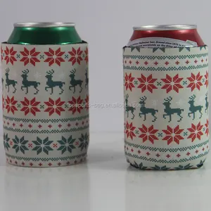 Promosi Promosi Baik Hadiah Iklan Sweater Botol Aluminium Anti Selip Neoprene Sarung Kaleng untuk Pesta Natal