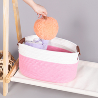 Panier de rangement pliable promotionnel en corde de coton écologique pour salon et chambre – Rangement pour cosmétiques, collations et articles divers