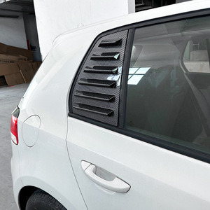 Autocollants de fenêtre à texture en Fiber de carbone, pour Volkswagen Golf 6 Mk6 2008 – 2012, adhésif rectangulaire à adhérence statique - Product Image 1