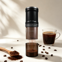 Moulin à café électrique portable en céramique réglable, fonctionnement USB à une touche, silencieux et rapide, pour expresso et usage au bureau