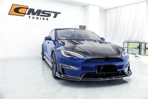 ชุดแต่งคาร์บอนไฟเบอร์คุณภาพสูงแบบแห้ง สำหรับ Tesla Model S ประกอบด้วยกันชนหน้า สเกิร์ตข้าง และดิฟฟิวเซอร์หลัง 100% - Product Image 4