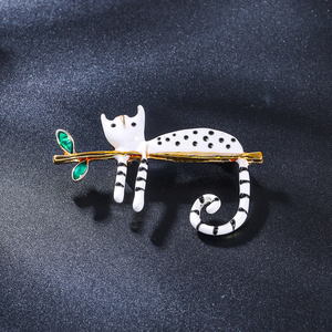 Weiman adorabile animale languido gatto maculato di lusso da donna alla moda lega a goccia per personalizzare spille firmate spille gioielli per vestiti - Product Image 4