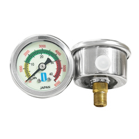 40mm Back Connection 40Mpa Pressure Gauge Stainless Steel Glycerine or Silicone Oil Fillable Manometer