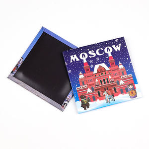 Fábrica Fornecedor Design Personalizado Rússia Moscou Ímã De Geladeira De Tin quadrado Tinplate Geladeira Ímã - Product Image 1