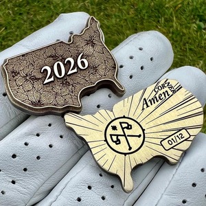 Nuovo Arrivo Palline da <span class=keywords><strong>Golf</strong></span> Personalizzate in Ottone Anticato, Lega di Rame e Zinco, Ferro Pressofuso con Logo Goffrato e Bordo Martellato, Eco-Friendly - Product Image 1