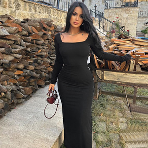 Maxi abito da donna con lacci e <span class=keywords><strong>maniche</strong></span> <span class=keywords><strong>lunghe</strong></span> alla moda abiti da donna eleganti da festa - Product Image 3