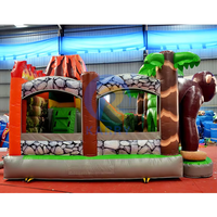 Château gonflable animalier de la jungle avec toboggan, usage commercial, en PVC, combo château gonflable pour enfants et adultes