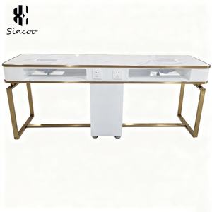 Factory Direct Modern Salon Manicure Furniture Marble <b>Nail</b> <b>Desk</b> Tables With Dust Collector Single Double Seat <b>Nail</b> Art Table - Product Image 6