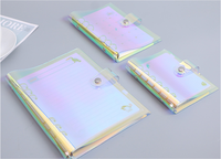 Vente en gros de classeurs en PVC à 6 anneaux transparents au laser mini classeur à feuilles mobiles de couleur rechargeable classeur A5 A6 A7 planificateur budgétaire