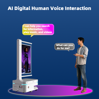 Robot de Servicio con IA, Kiosco Interactivo Humanoide Digital, Robot de Recepción Inteligente con Pantalla Táctil de 43 Pulgadas e Interacción por Voz
