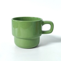 Tasses à café empilables en porcelaine 270 ml – Tasses minimalistes pour café et thé avec anse – Vente directe usine pour service de table en café
