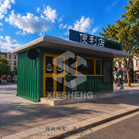 Nuevo Contenedor Prefabricado de Acero de 20 Pies para Cafetería con Terraza, Balcón, Escaleras y Luz LED para Comedor al Aire Libre