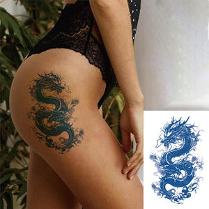 Tatuajes de Dragón Realistas y Sensuales para Hombres, Mujeres y Adultos, para Piernas, Brazos y Medios Brazos, Pegatinas de Tatuajes Falsos Semipermanentes - Product Image 1