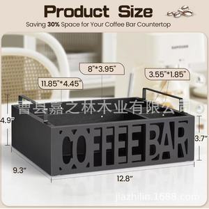กล่องเก็บกาแฟไม้ กล่องจัดระเบียบหลายช่องสำหรับใช้ในห้องน้ำชาที่บ้าน - Product Image 5
