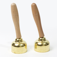 Whoesale 1 Pair Percussion Toy Wood Handle Instrument Musical Instruments Hand Bells Set for Preschool Music Teaching Tools