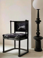 Chaise de salle à manger vintage en acier noir de style français rétro, chaise de designer haut de gamme pour chambre à coucher, balcon, chaise de loisirs