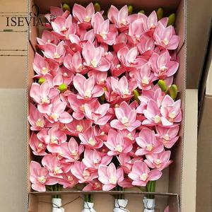 ISEVIAN Fleur de <span class=keywords><strong>Cymbidium</strong></span> au toucher réel, <span class=keywords><strong>orchidée</strong></span> artificielle blanche de type <span class=keywords><strong>Cymbidium</strong></span> - Product Image 6
