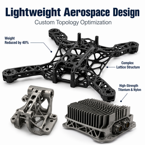 Componentes Aeroespaciales Ligeros, Piezas de UAV Impresas en 3D de Titanio SLM y Fibra de Carbono SLS Personalizadas, Prototipado Rápido de Alto Rendimiento - Product Image 1