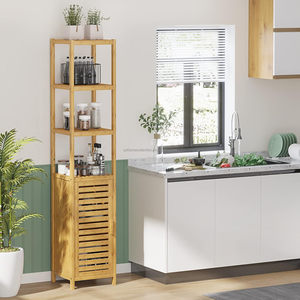 Organisateur de panier en bambou durable Host Shine SYT avec aimant pour <span class=keywords><strong>buffet</strong></span>, étagère ouverte à lattes pour le service en coin - Product Image 1