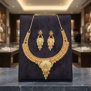 Chapado En Oro Bijoux de mariage traditionnels pour femmes Colliers Oro Laminado Micro-formé plaqué or en cuivre et laiton - Product Image 6