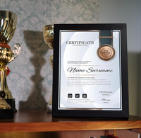 Toptan lise Diploma belge çerçeve siyah beyaz ahşap fotoğraf çerçevesi belgesi duvar ekranı resim çerçevesi