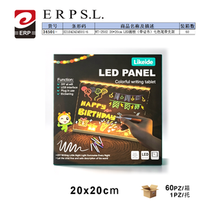 Tablette d'écriture colorée Likeide LED Panel 20x20cm avec interface USB et support - Product Image 3