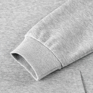 Tuta da uomo oversize <span class=keywords><strong>con</strong></span> <span class=keywords><strong>cappuccio</strong></span> traspirante grigio melange e pantaloni della tuta, personalizzabile <span class=keywords><strong>con</strong></span> logo, set streetwear pesante - Product Image 3