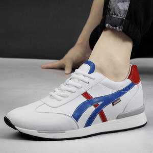 Zapatillas Blancas con Plataforma de 8cm para Hombre, Modernas, con Cordones, Casuales, con Rayas y Forro de Malla - Product Image 3