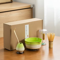 Ensemble de thé matcha japonais personnalisé en gros avec fouet en bambou, bol et boîte cadeau pour la préparation cérémonielle du matcha