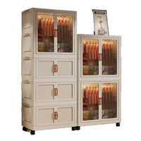 Armoire de rangement en plastique épaissi, pliable, écologique, sans assemblage, simple, pour salon