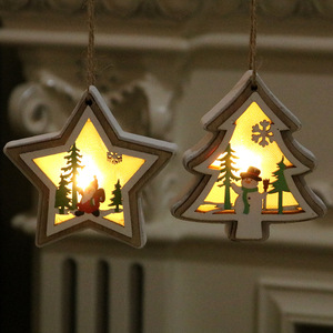 New Christmas decorations, wooden Christmas ornaments with <b>lights</b>, Christmas <b>tree</b> ornaments, Christmas gifts. - Product Image 2
