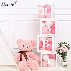 4PCS <strong>Balloon</strong> <strong>Box</strong> for Baby Shower Decorations Decorative <strong>Box</strong> With Letters BABY for Gender Reveal Birthday Party Decor BA050 - Product Image 2