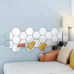 미러 디자인 벽지 3D 아크릴 은색 셀프 접착 유리 벽지 거울처럼 욕실