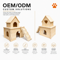 Maisonnette en bois amovible pour cochon d'Inde avec escalier, abri extérieur en bois massif pour hamster, accessoire de décoration pour petits animaux