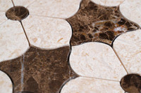 Venta al por mayor barato flores de cerezo patrón mármol mosaico azulejo en piscina baño cocina inodoro piso pared azulejo