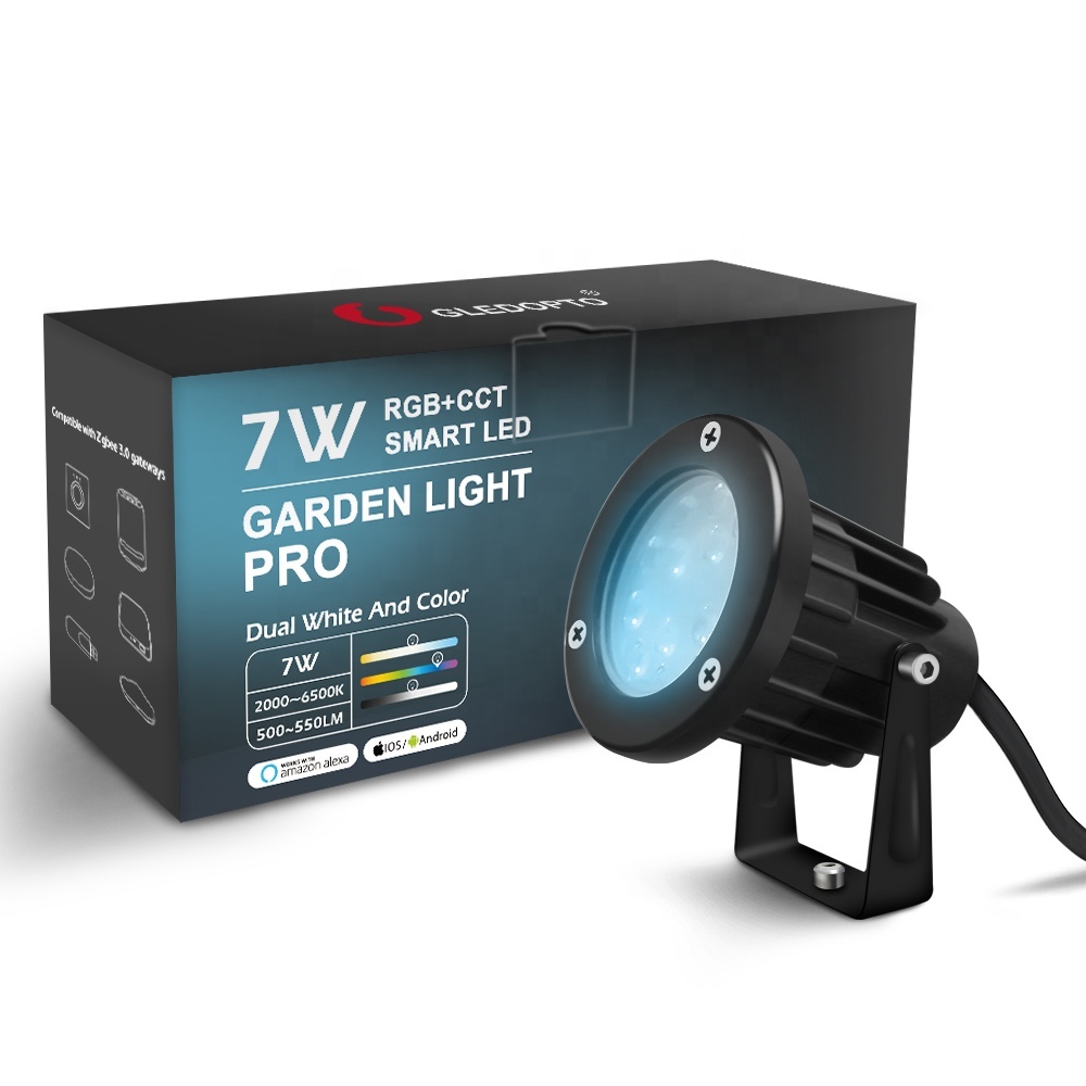 Gledopto GL-G-003P Smart LED Flood Light Wireless Dimmable Zigbee Garden Lights IP66 HomeKit Compatible for Outdoor 7W