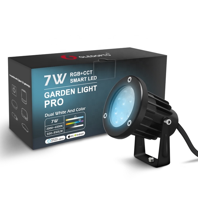 GL-G-002P Gledopto 7W ZigBee Garden Light RGBW Outdoor Spot Light Waterproof Fixture White and Color Ambiance Outdoor Spot Light