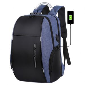 Wholesale Waterproof Oxford Custom Print logo Mochilas Business Travel Unisex Anti Theft Password <b>Lock</b> Usb Laptop Backpack - Product Image 6