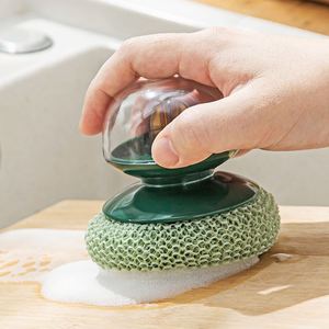 <b>Plastic</b> <b>Kitchen</b> Cleaning Brush Dishwashing and Lazy Washing Artifact That Doesn't Hurt Pots Steel Ball - Product Image 1