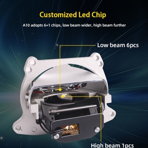 New Updated Car Replacement Headlight 3 Inch A10 Biled Lens 55W 5500K LOW HIGH Beam matrix Projector Headlight Lens for Vehicles - Product Image 4