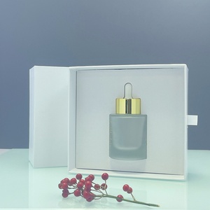 ขวดเซรั่มหน้าแบบหรูหรา ขนาด 50 มล. ทรงกลม ก้นหนา ขวดแก้วฝ้า ขนาด 30 มล. 1 ออนซ์ สำหรับน้ำมันหอมระเหย พร้อมกล่อง - Product Image 3