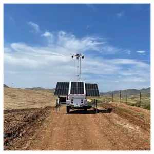Tour de surveillance solaire mobile sans entretien à 360 degrés pour réseau 4G
