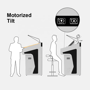 Système audio intégré, pupitre numérique avec couvercle coulissant silencieux, pupitre multimédia intelligent tactile à 10 points pour conférence - Product Image 3