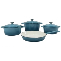 Pour ragoûts, friture de poulet croustillant, cuisson de pains de mie, ensemble de 4 ustensiles de cuisson en fonte émaillée pour la cuisine domestique
