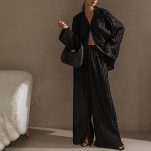 高品质穆斯林服装，时尚办公室穆斯林谦虚Abaya套装服装供应商宽松宽腿裤套装/ - Product Image 4