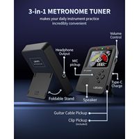 Şarj Edilebilir 3'ü 1 Arada Dijital Metronom Akort Aleti Mini Boyutlu, Vokal Sayacı ve Ton Jeneratörü ile Gitar Bas Keman için